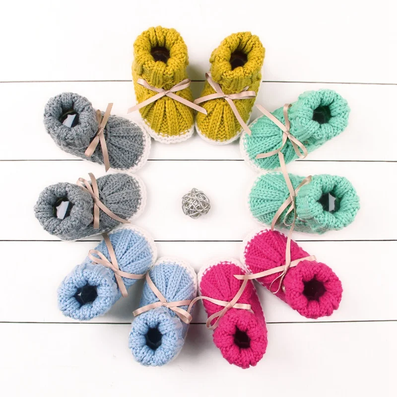 

Autumn Winter Children Baby Shoes Baby Cute First Walkers Kids Newborn Toddler Warm Knitting Boots