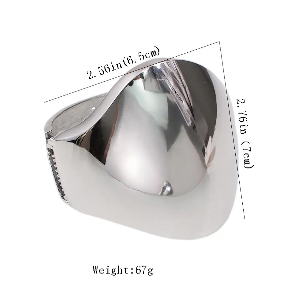 Punk Shiny Surface Alloy Cuff Bangles Bracelets For Women Fashion Jewelry Statement Big Alloy Bangle bangle bracelet