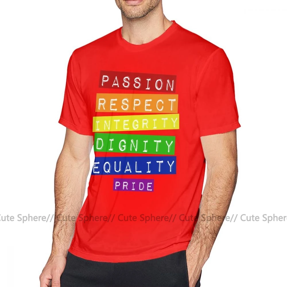 Gay Pride Футболка потрясающая хлопковая Футболка мужская повседневная негабаритная Футболка с принтом и коротким рукавом - Цвет: Red