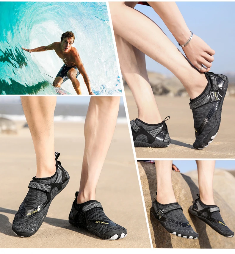 Новинка; летняя водонепроницаемая обувь; мужские пляжные сандалии; дышащая Спортивная обувь; мужские быстросохнущие шлепанцы; обувь для плавания; размеры 36-47
