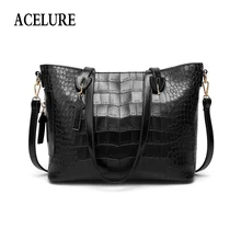 ACELURE, одноцветная сумка из кожи аллигатора, Повседневная сумка, простой стиль, женские сумки на плечо, мягкая сумка из искусственной кожи, женская сумка через плечо