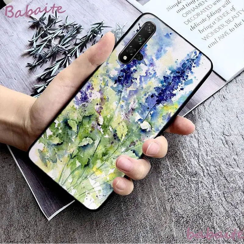 New art watercolor romantic lavender flowers