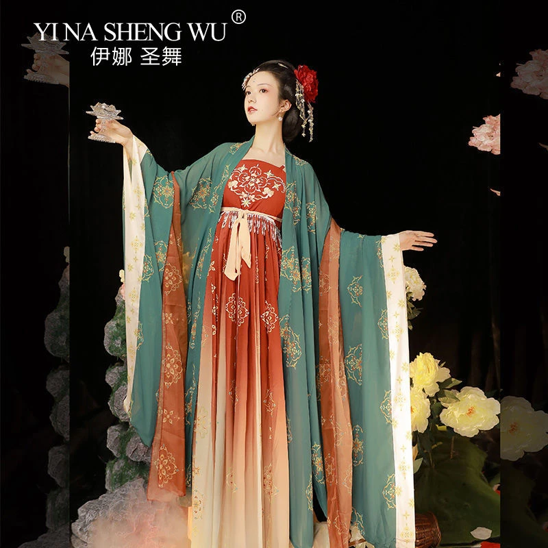 A bordo balcón pestaña Vestido Hanfu tradicional para mujer, trajes chinos antiguos, hermoso baile  Hanfu original, vestido de princesa bordada, Túnica| | - AliExpress
