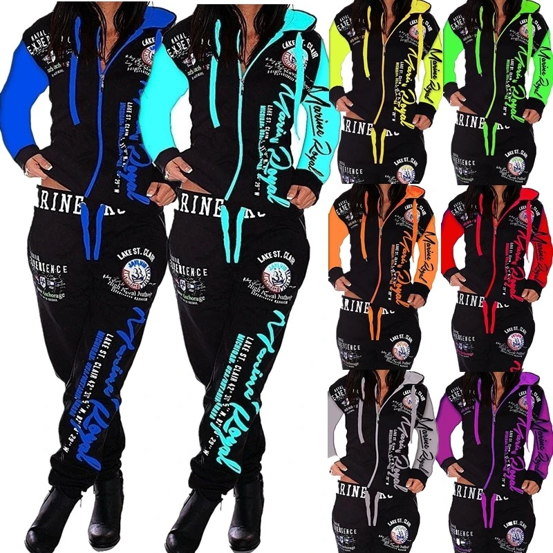 ZOGAA-conjunto deportivo con capucha para mujer, 2 uds., para primavera y otoño