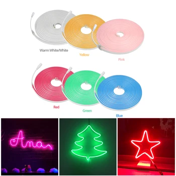 

DC 12V Neon Sign light LED Strip diode tape Waterproof 120LEDs/M Flexible Rope Tube for DIY Car Party Garden Backlight Decor