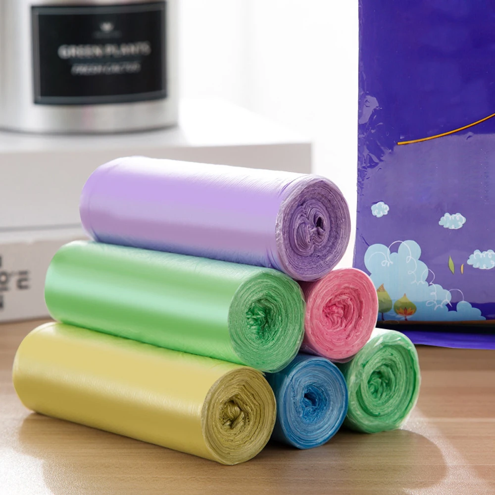 

5Bag/set Garbage Bags Disposable Garbage Bags Thickened Point-break Garbage Bag New Material Color Kitchen Bathroom Household