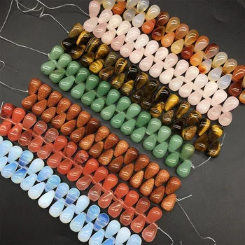 

Natural Agate Crystal Semi-precious Stone Tiger Eye Agate Topaz Stone Round Water Drop DIY Making Jewelry Accessories