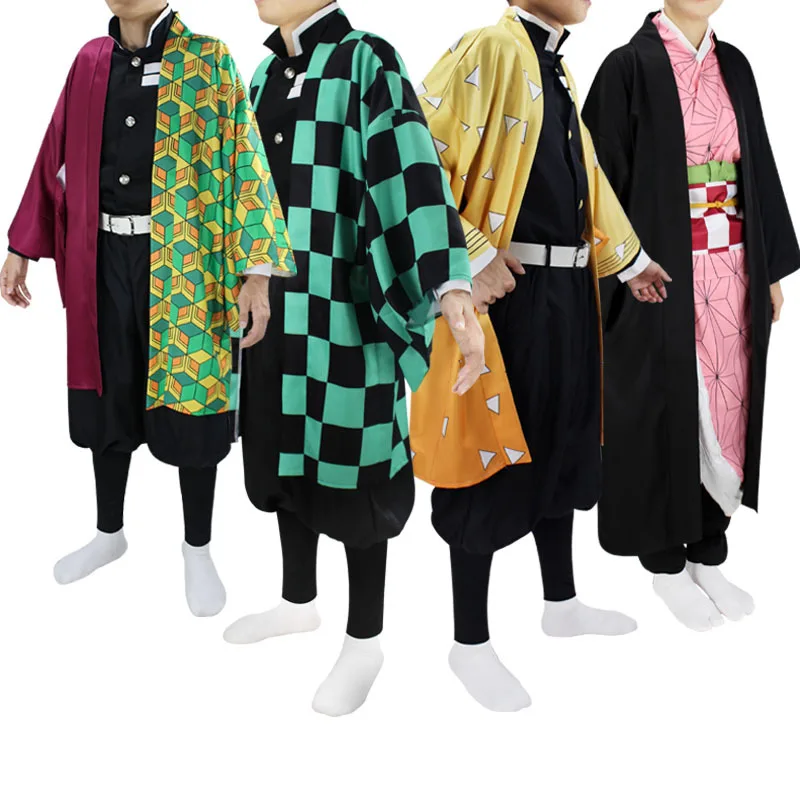 

Anime! Demon Slayer: Kimetsu no Yaiba Tomioka Giyuu Kimono Gothic Uniform Cosplay Costume Halloween Suit Free Shipping