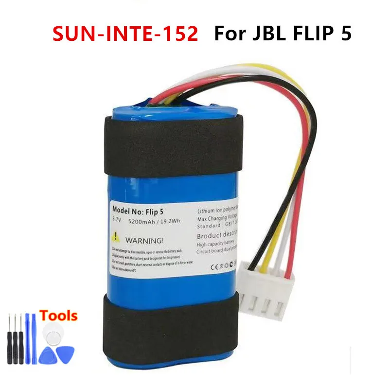 

Оригинальный сменный аккумулятор SUN-INTE-152 5200 мА · ч для JBL Flip 5, JBLFLIP5, бесплатные инструменты