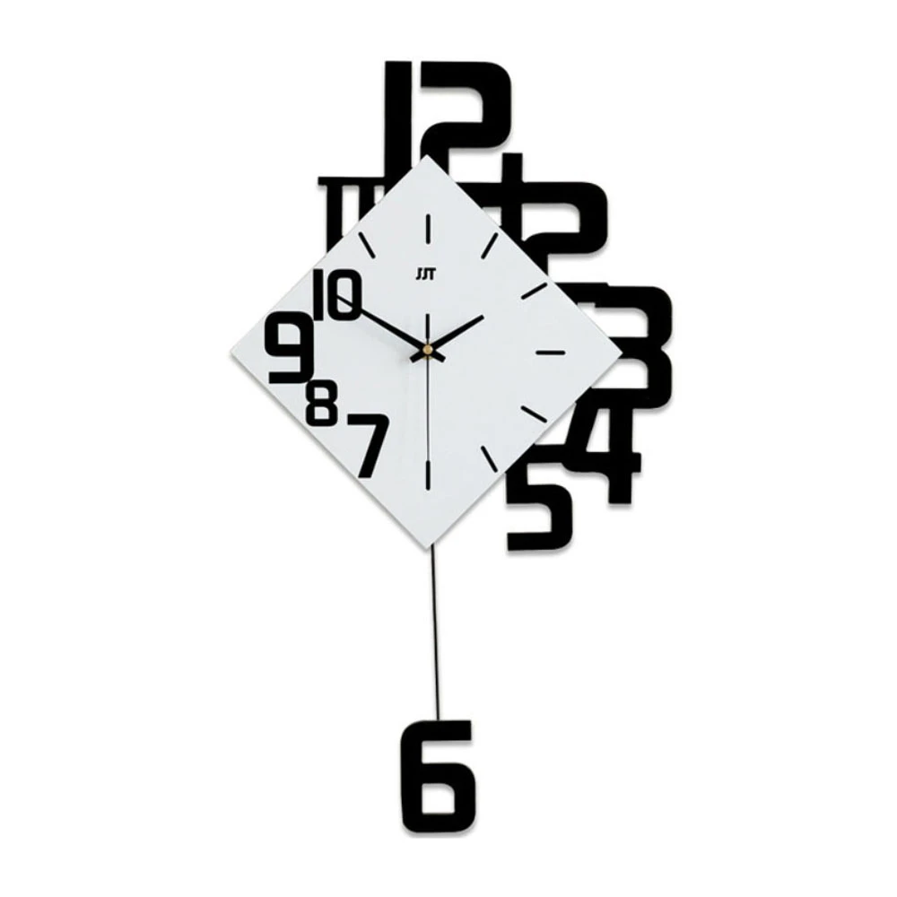2021 new DIY wall clock home decoration wooden pointer stylish modern electronic clock living room single side mute