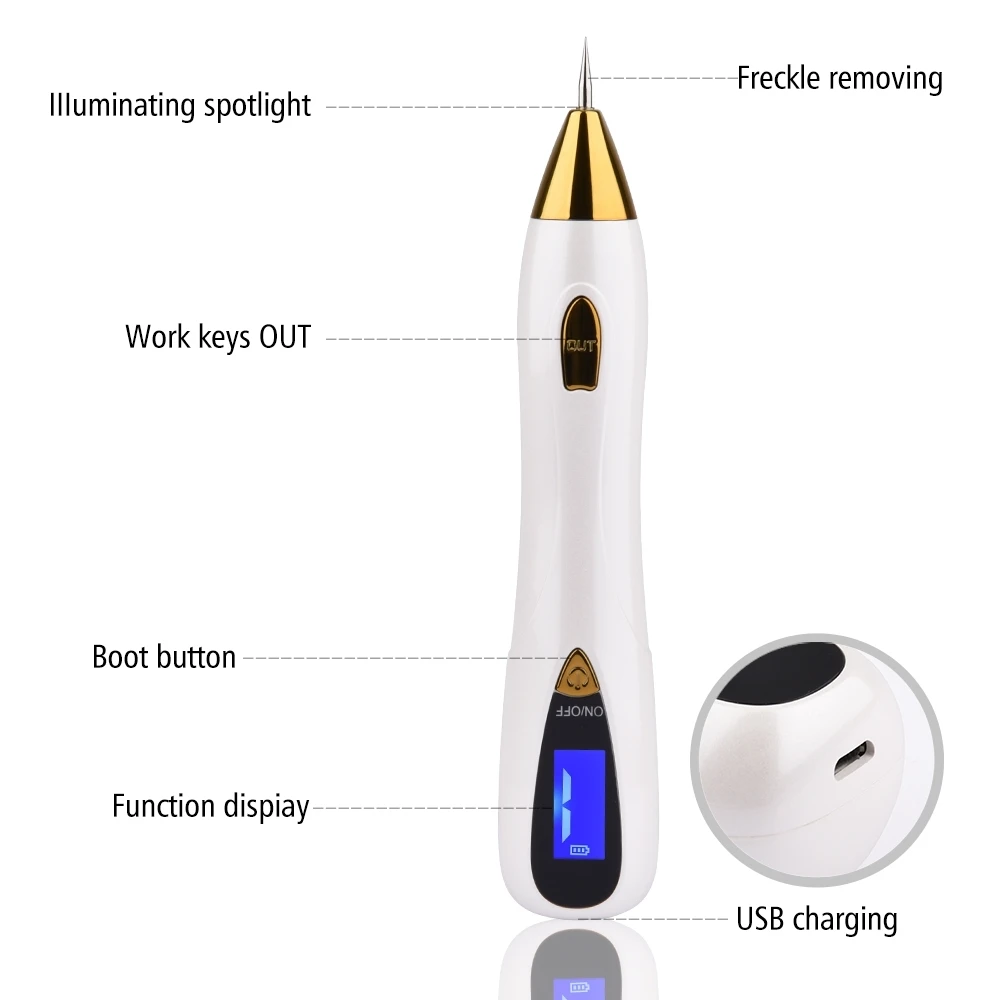 Профессиональный карандаш для удаления веснушек машина Осветляющий прожектор акне согревает тату удаление поверхности глубокий пигмент