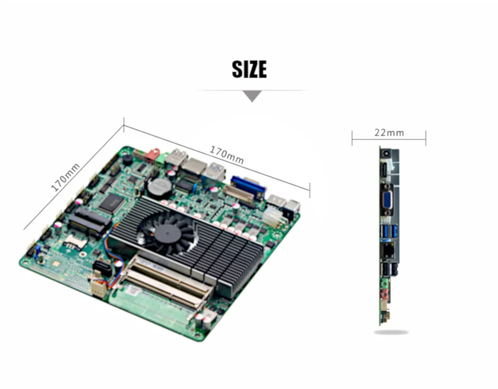  Ultra-thin Mini itx Motherboard Built in CPU A6 5345M HD Video Graph Processing APU USB 3.0 VGA RJ4