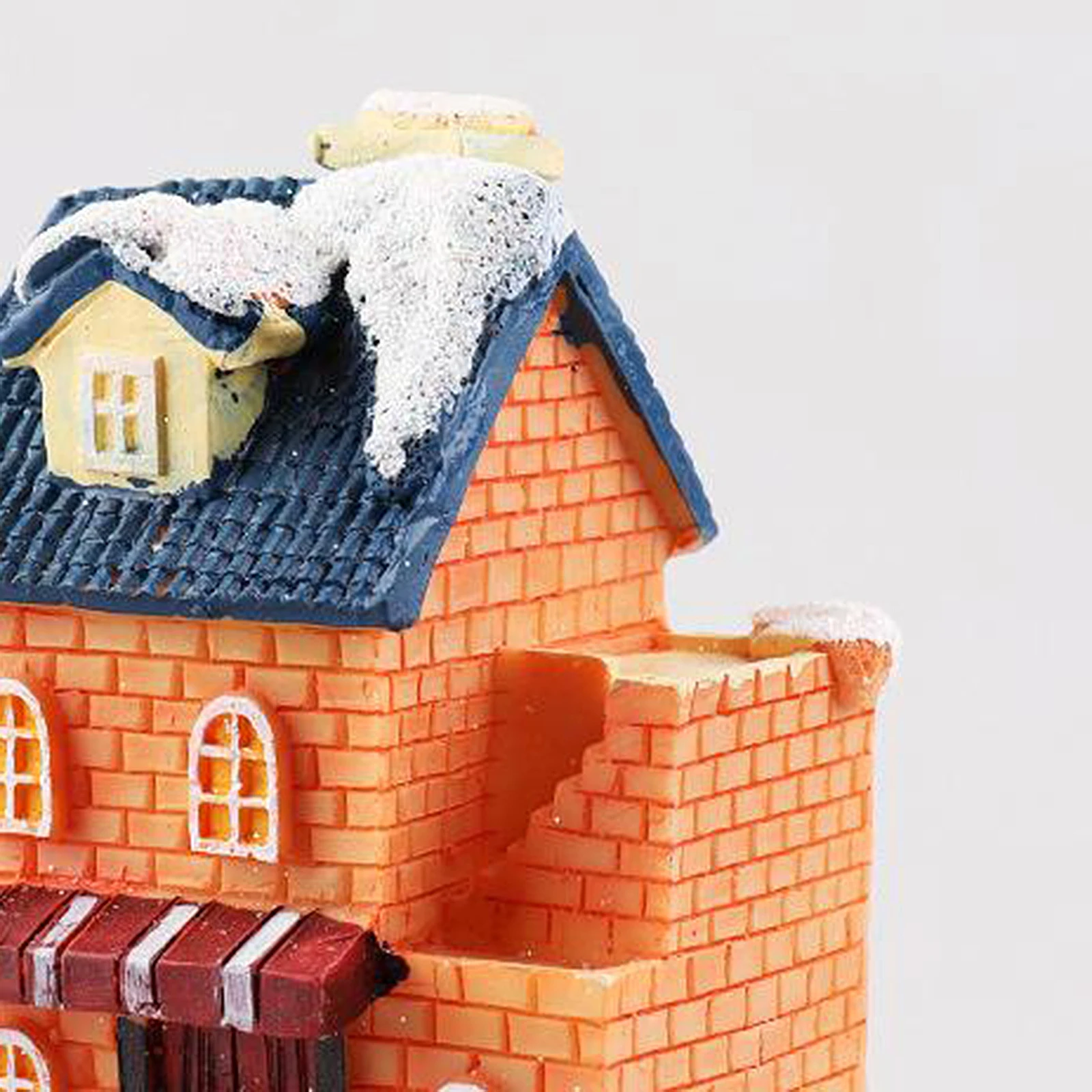 Christmas House Decor LED Light Resin Village Ornament Gift Decoration K