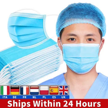 

2000PCS Disposable Mouth Mask with Breathable Blue Face Mask Tapabocas Mascaras Mascherine Masque Mascarillas Protective Mask