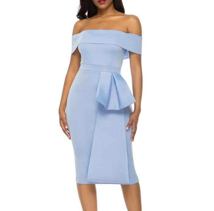 Для женщин Bodycon платье тонкое платье с открытыми плечами, пикантные туфли-лодочки для свиданий, вечеринок, праздника вечерние Клубные ужин элегантное обтягивающее с низким вырезом на спине вечернее Обтягивающее Платье-туника