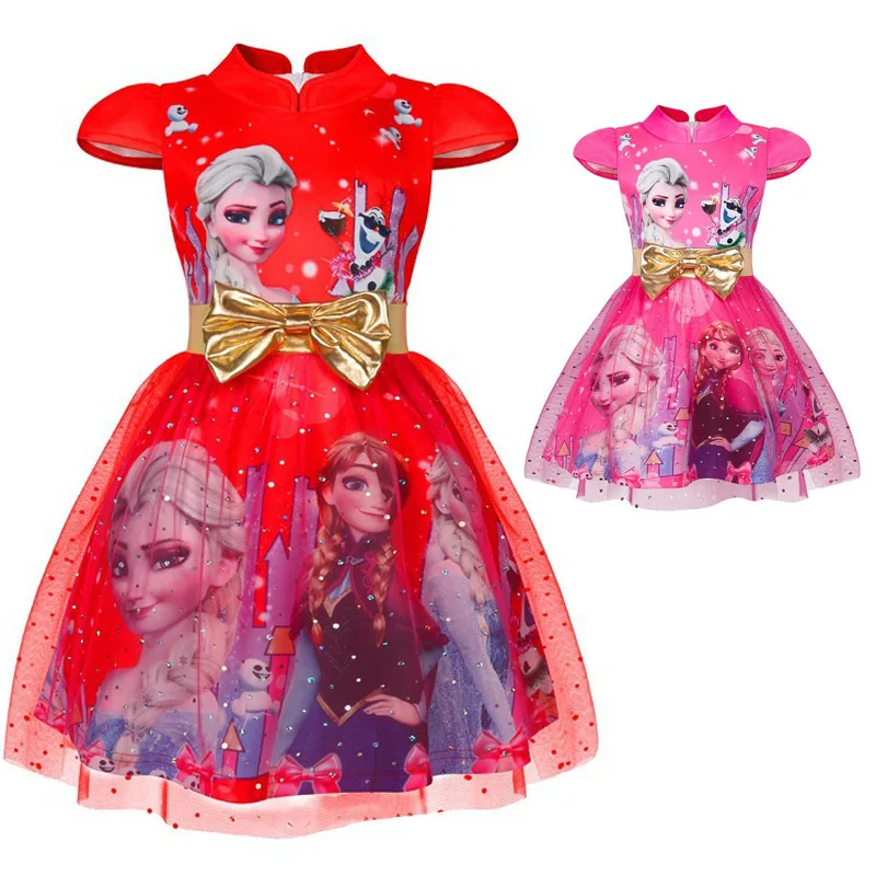 Детское платье «Снежная Эльза» для девочек; платье принцессы для вечеринки; комплект для костюмированной вечеринки; новая одежда для