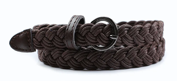 Style 2 Coffee Высококачественные модные эластичные холщовые ремни для женщин, вязаный регулируемый ремень с пряжкой, мужские холщовые ремни для джинсов Новинка - Цвет: Style 2 Coffee