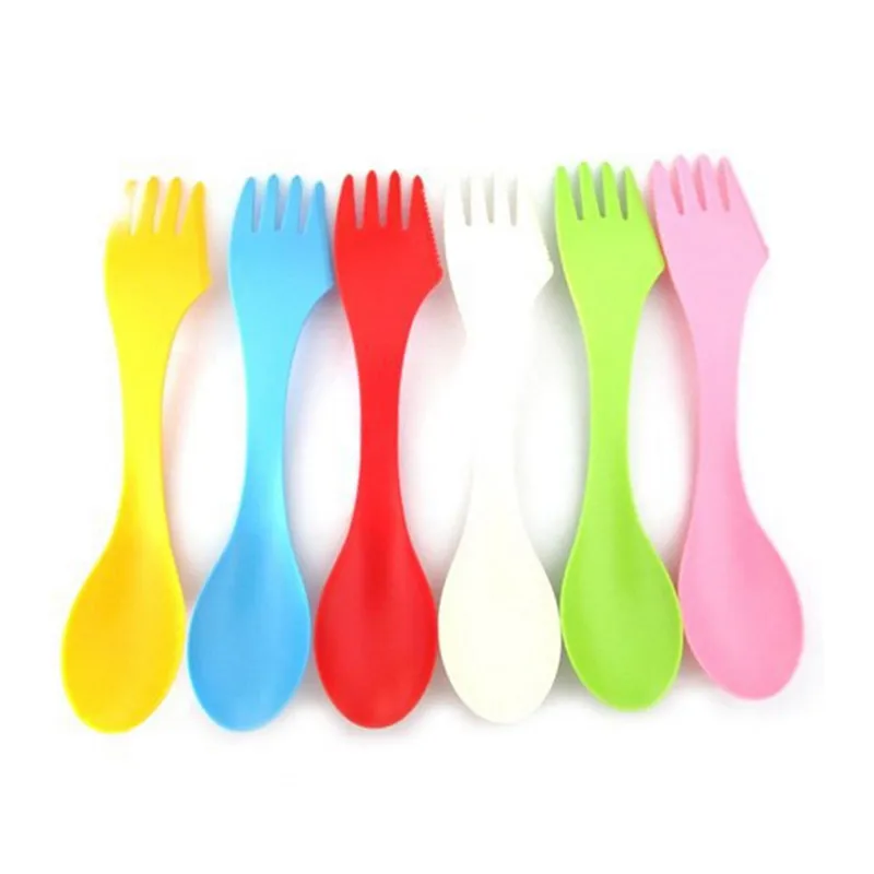 

6pcs/set Spoon Fork Knife Camping Hiking Picnic Utensils Spork Combo Travel Gadget Outdoor Survival Tools