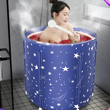 

Waterproof and heat-insulating bath bucket adult folding bath bucket reinforcement load-bearing heating bath bucket artifact thi