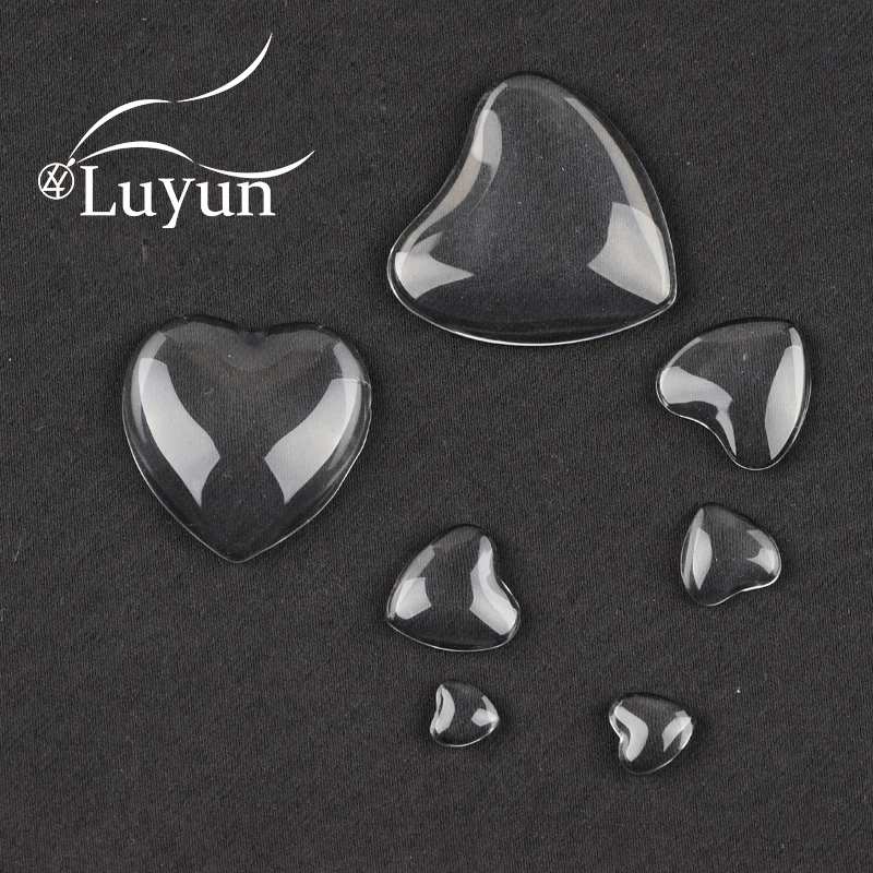 

Luyun DIY Jewelry Accessories Transparent Heart Glass Beads Size Can Be Customized