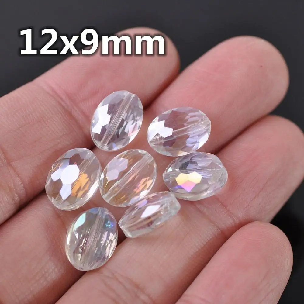 Crystal beads 10pcs 12x9mm 16x12mm 20x16mm Oval Faceted Crystal Glass Loose Beads Jewelry Making DIY Crafts