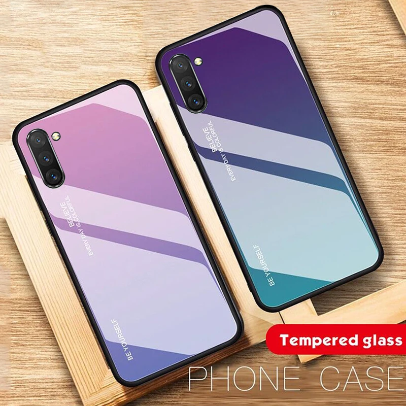 

Tempered Glass Case For Samsung Galaxy Note 10 Plus Pro Case Back Gradient Color Bumper Cover On For Samsung Note10 Note 10 Pro