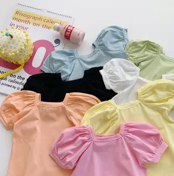

2020 new girls t-shirt summer short sleeve cotton fashion girls top 2-8 t HV582
