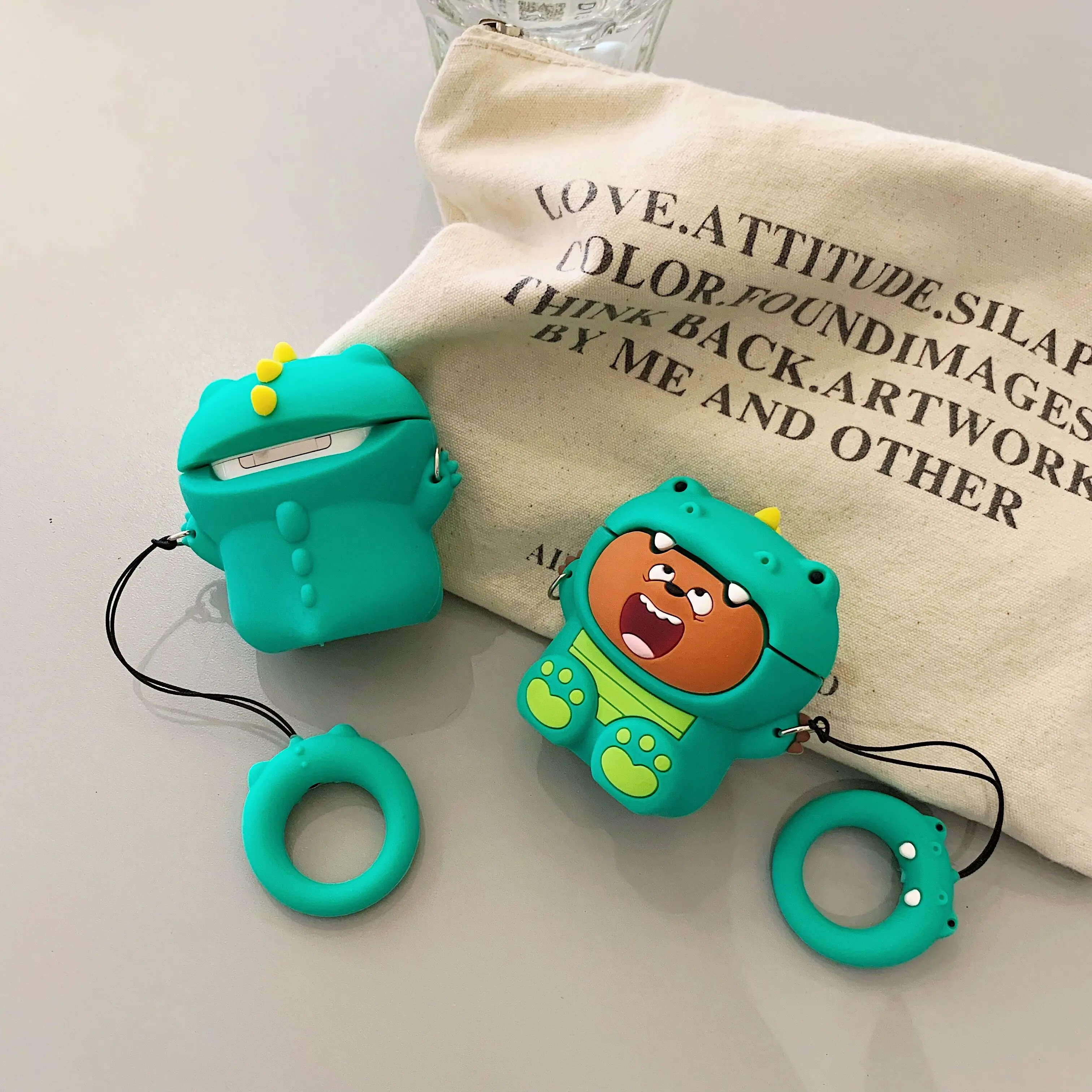Для Airpods 1 3D чехол с милым мультипликационным принтом Мы Голые Медведи панда лед медведь гризли Динозавр для Apple Airpods 2 беспроводной чехол для наушников