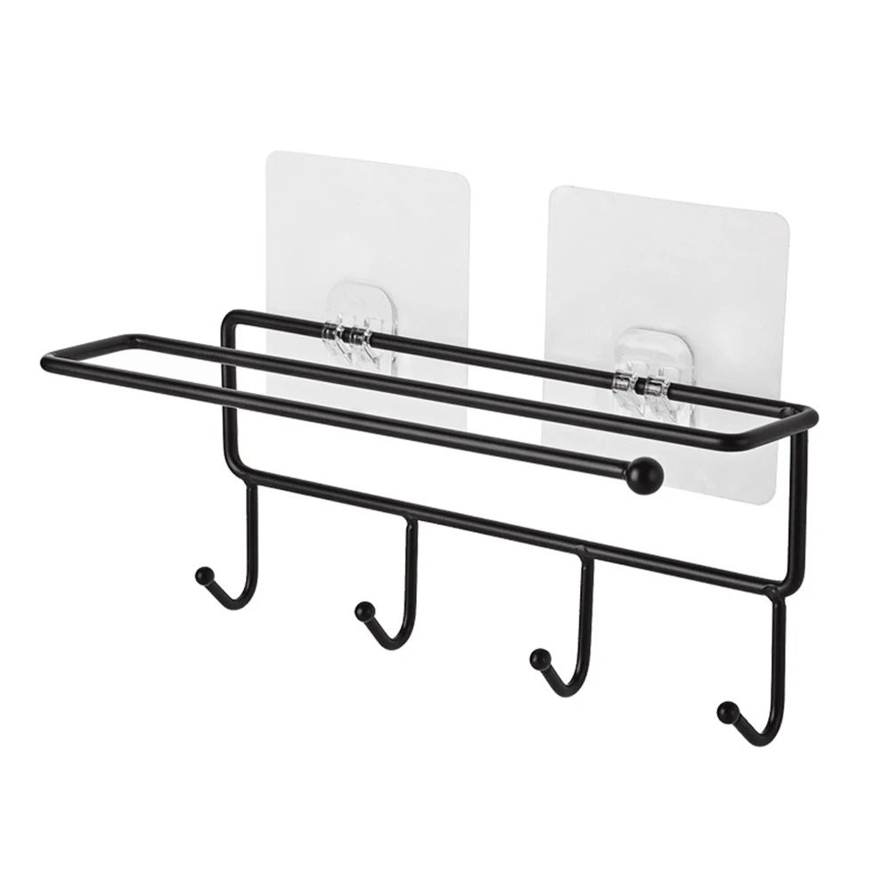 Кухонный Органайзер прочная настенная железная стойка для хранения рулон бумажный держатель для вывешивания на шкаф полка полотенца для ванной вешалки