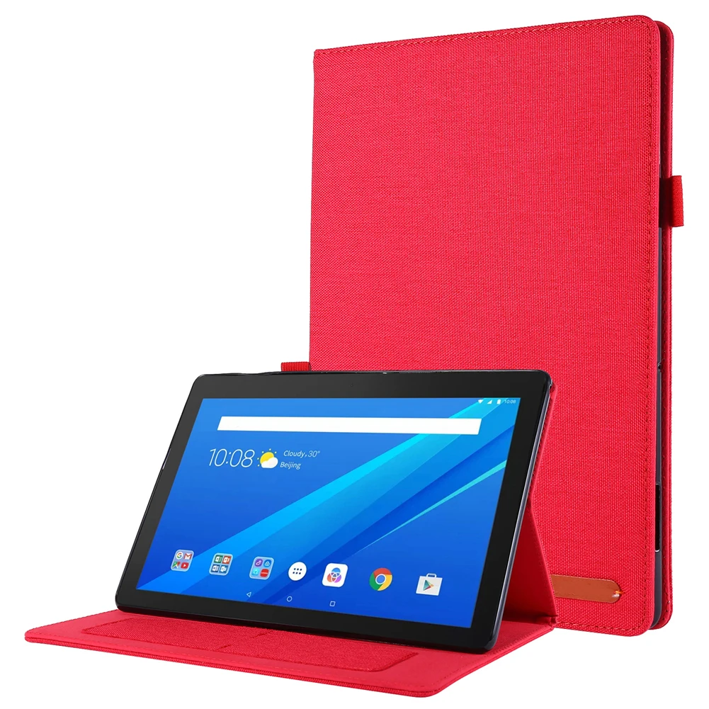 Red Чехол для lenovo противоударный чехол для планшета Для lenovo Tab E10 TB-X104F TB-X104L 10,1 дюймов из искусственной кожи защитный чехол с откидной подставкой - Цвет: Red