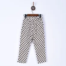 Весенне-осенние женские штаны в горошек для девочек г. Узкие брюки повседневные осенние брюки для девочек в Корейском стиле Tc233