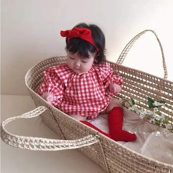 

3321 2020 Baby Girls Lovely Cool Lattice Suit Long Sleeve Shirt Lantern Shorts Two-piece Clothes Sets
