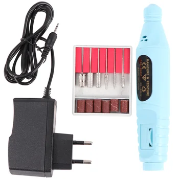 

Nail Polishing Machine Nail Pen Polisher Portable Manicure Polisher USB Nail Art Tool with EU Plug (Blue)