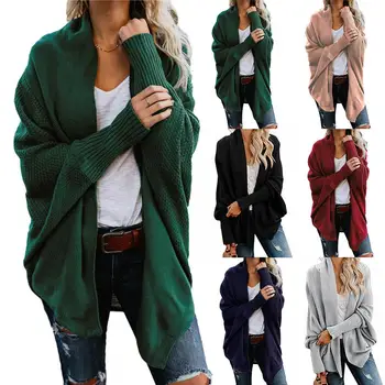 

Winter Women Solid Color Kimono Batwing Long Sleeve Slouchy Cardigan Sweater