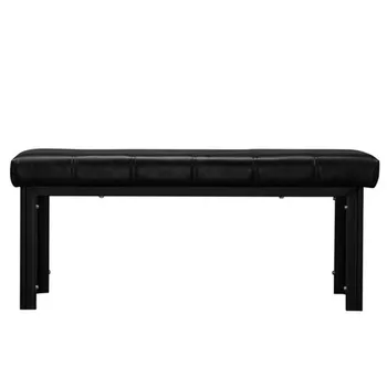 

Black Leather Chair Table Bench Stool Simple Line Decoration Domestic Restaurant Dinning room Furniture 119x39x46CM