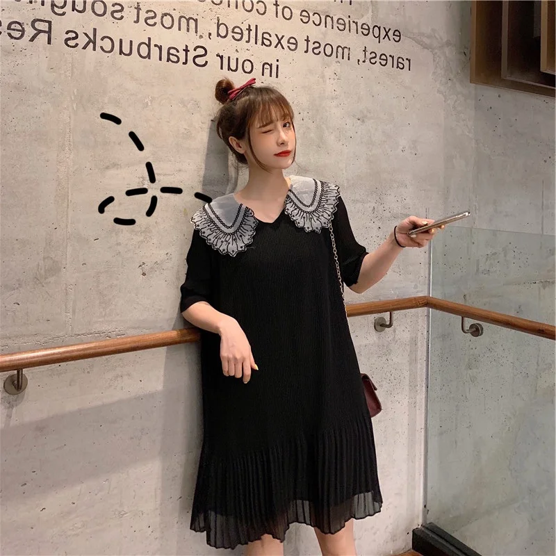 Футболка XL Платье женское шифоновое покрытие живота мясо рубашка жира сестра