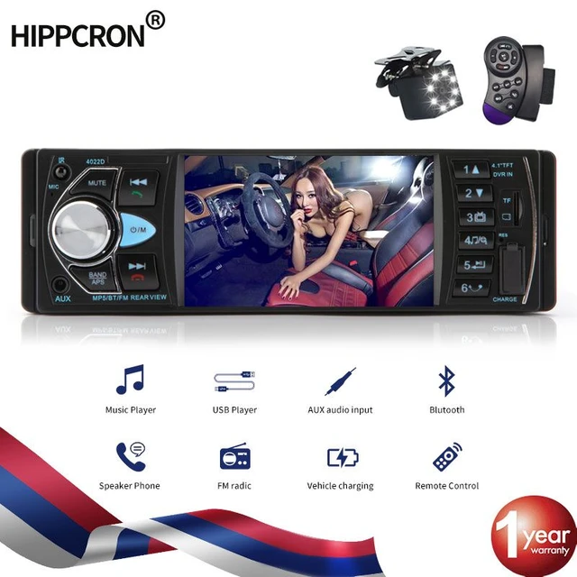 12 V Autoradio 1 DIN Radio de coche 4.1 pulgadas pantalla táctil coche  estéreo multimedia reproductor MP5 Bluetooth RDS Dual USB apoyo