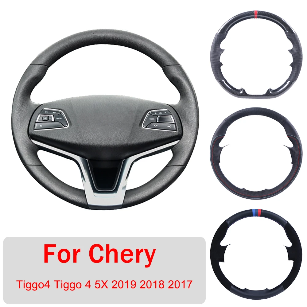 Customized Car Steering Wheel Cover For Chery Tiggo4 Tiggo 4 5X 2019 2018  2017 Leather Protective Wrap|Steering Covers| - Aliexpress