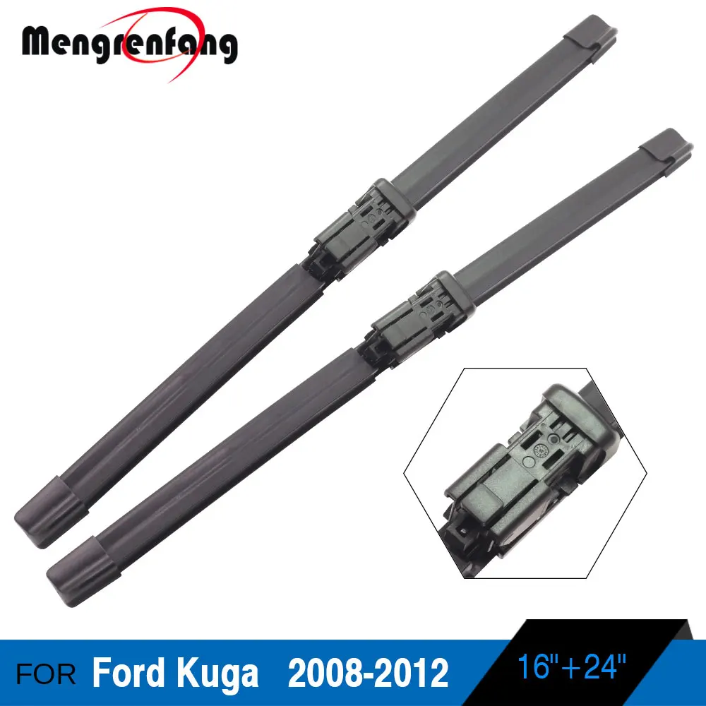 2008-2012 Для Ford Kuga 2008- стеклоочистителей лобового стекла автомобиля мягкие резиновые кнопки стеклоочистителя и боковой зажим ручки 2 шт - Цвет: 2008-2012