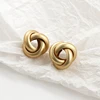 Flashbuy-pendientes de gota de Metal dorado para mujer, aretes Vintage con estilo geométrico, giro, joyería para fiesta, venta al por mayor ► Foto 3/6