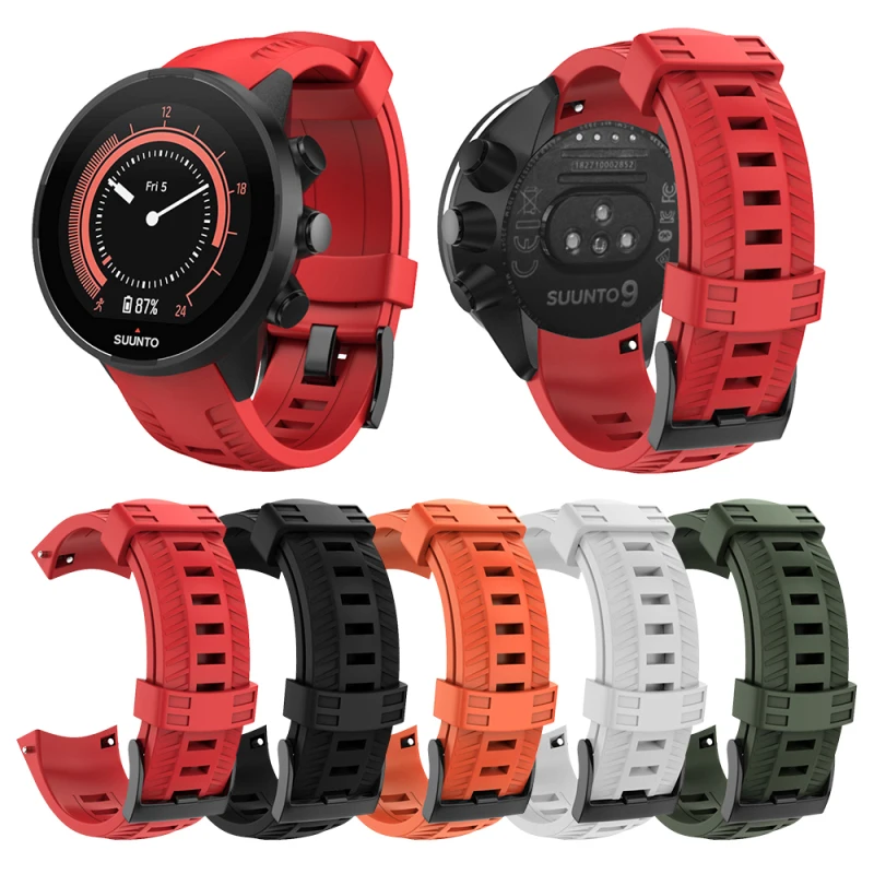 Мягкий силиконовый ремешок для часов SUUNTO 9 Baro 24 мм занятий спортом на открытом