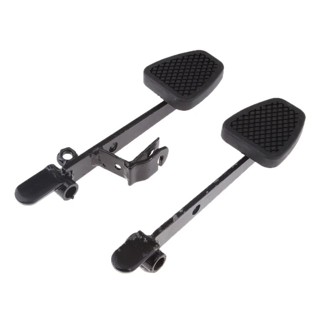2 Pieces Black Metal Iron Go Kart Brake & Throttle Pedal Set Replacement