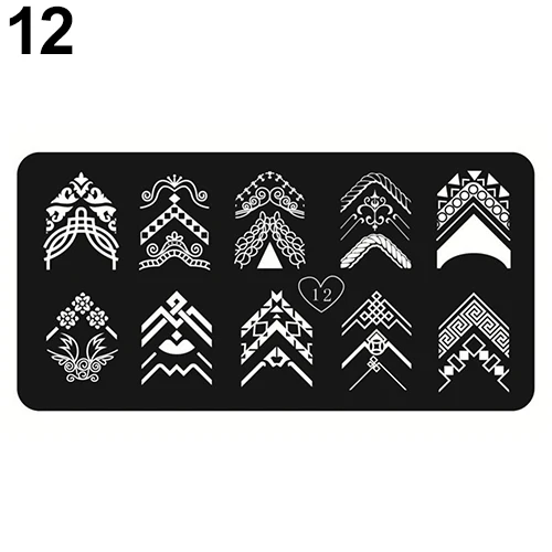 Nail Art Printing Image Polish Stamp Plate Scraper Stamper Manicure DIY Template Beauty& Health The nail stencil could recycle - Цвет: 12