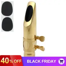 Профессиональный позолоченный металлический мундштук для саксофона-тенора 7 для джазовой музыки+ подушечки для мундштук Подушка аксессуары для саксофона