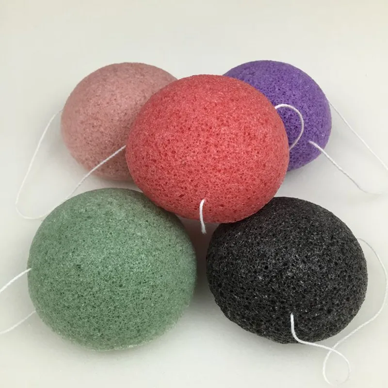 1 шт. натуральная косметическая губка Konjac из бамбукового угля очищающая для