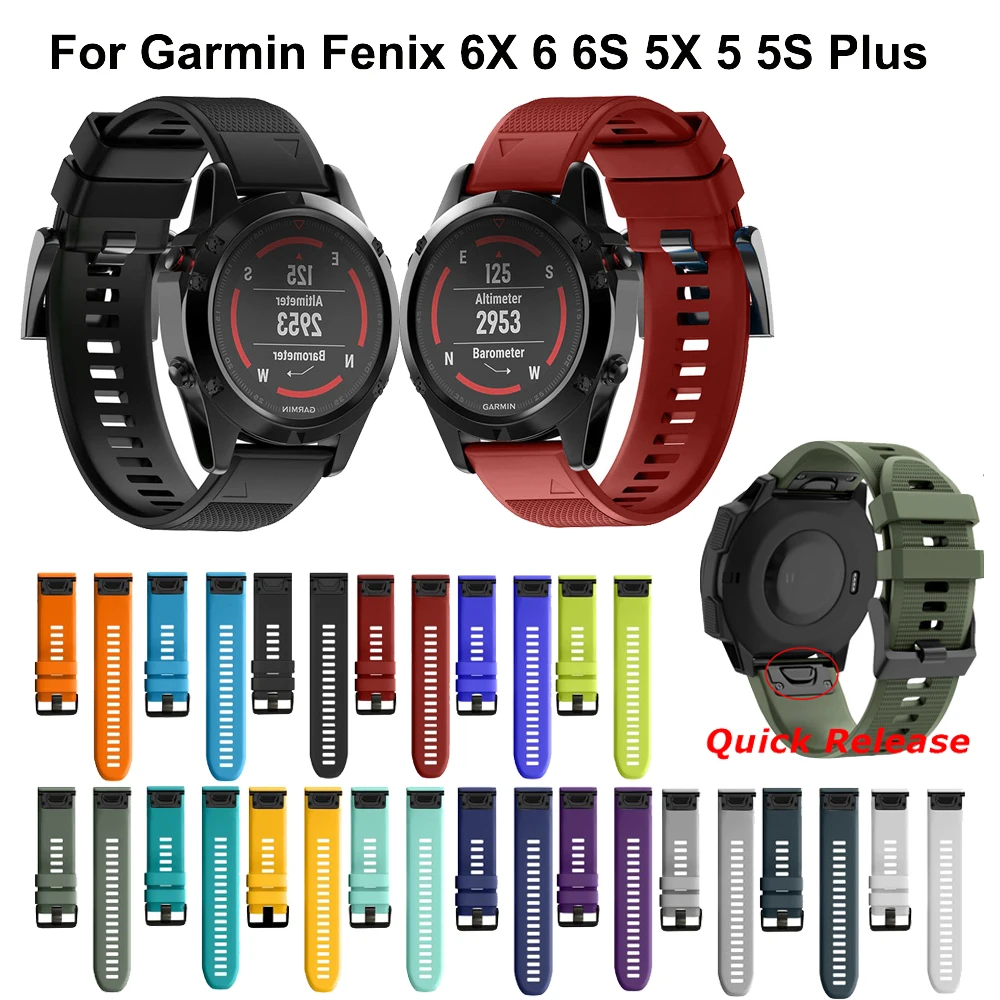 Силиконовый ремешок для часов Garmin Fenix 5 5x сменный 6X 6S 6 аксессуары часов|Ремешки
