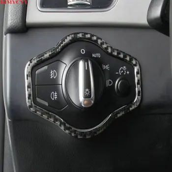 

BJMYCYY For Audi A4L A5 Q5 Car Styling Accessory Automobile headlamp switch carbon fiber decorative frame