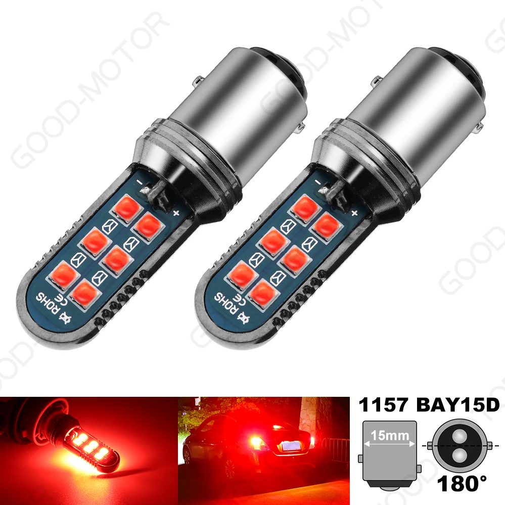 

2 шт. красный 1157 BAY15D 2 шт. красный 1157 BAY15D P21/5 Вт стробоскоп мигающие светодиодные лампы для автомобиля задние стоп-сигналы авто сигнал поворота