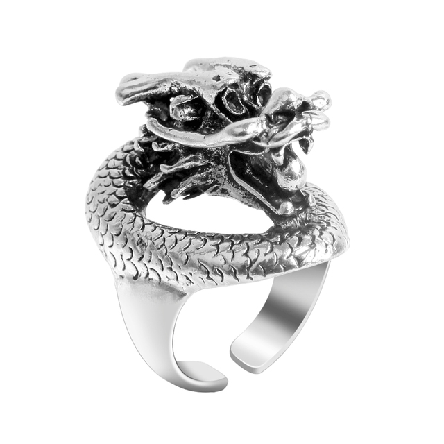 Punk Domineering Animal Dragon Designs Adjustable Rings For Men Teen Boys Retro Cool Fashion Party Jewelry Gift For Men