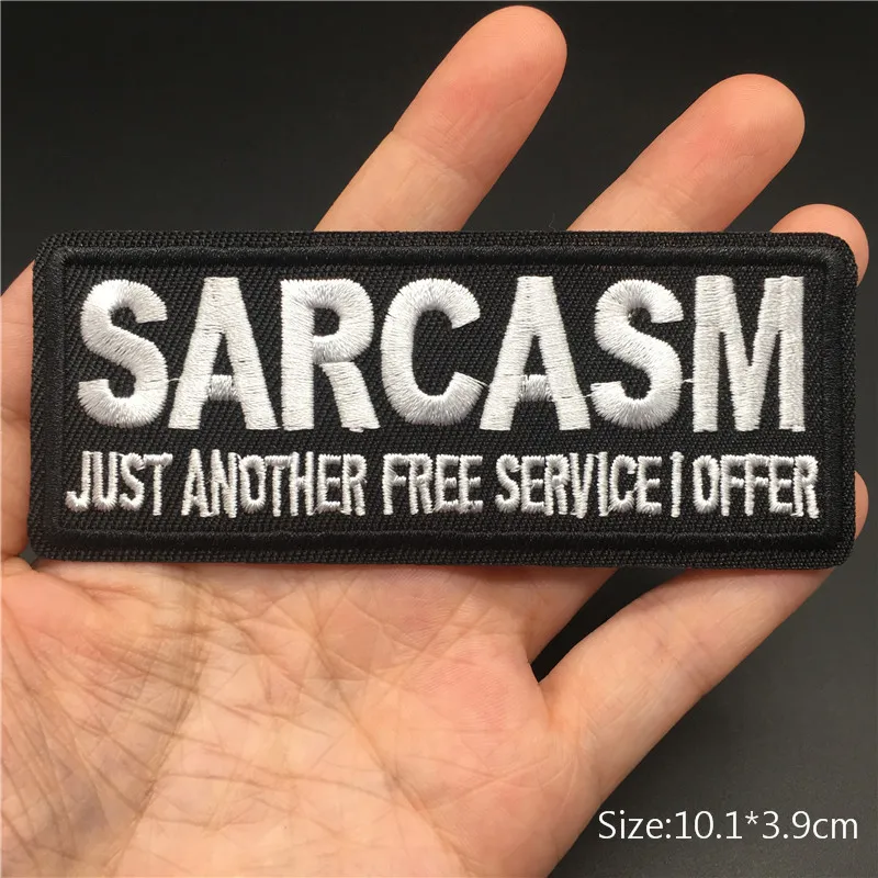 SARCRSM...Size: 10.1x3.9cm DIY Badge Iron On Patch for Clothing Black White Written Words Sewing Clothes Sticker Stripe Applique | Дом и сад
